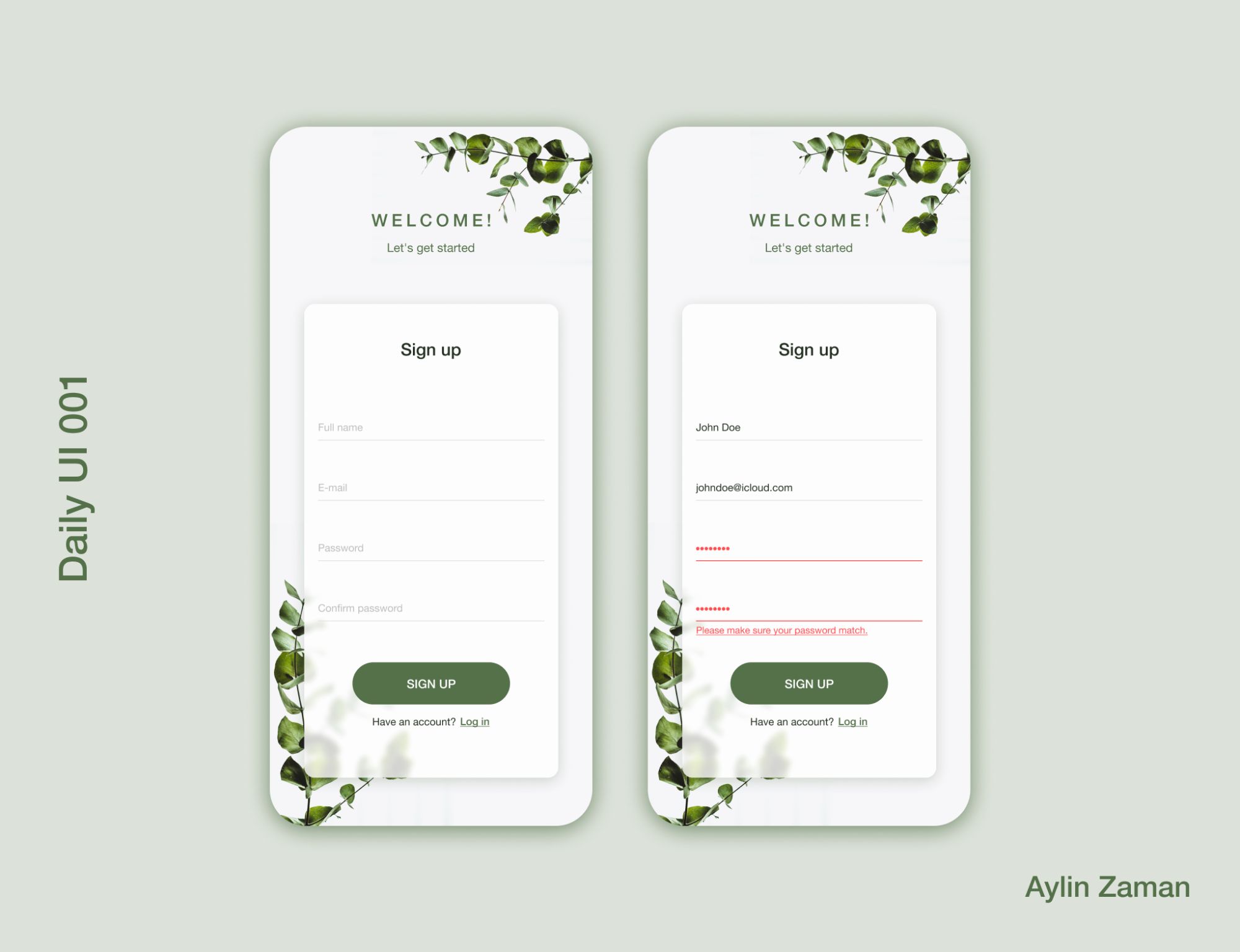 DailyUi - Signup app screen design